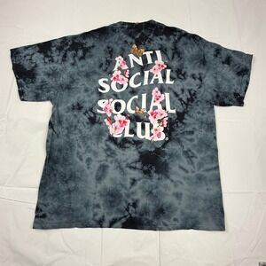 Anti Social Social Club Kkoch Black Tie Dye T-Shirt Cherry Blossom Butterfly 2XL